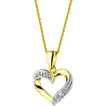 Přívěsek Zlatý přívěsek s diamanty - srdce - 0,01 ct - ryzost 585 - 101.129