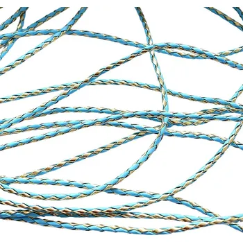 KORD splétaný dvojbarevný Aquamarine + gold 3mm Kord 003-1