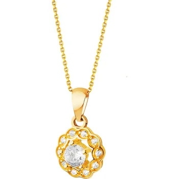 Přívěsek Zlatý přívěsek se zirkony - květ - Z-794.01