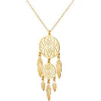 Náhrdelník Pozlacený stříbrný náhrdelník - lapač snů - AP530-4043