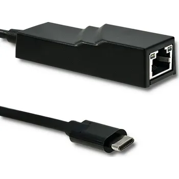 Elektrická zásuvka QOLTEC Adaptér USB 3.1 RJ45 zásuvka,USB C vidlice 200mm Barva: černá