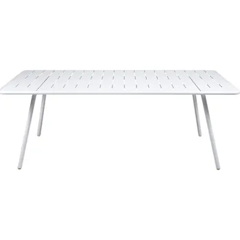Zahradní stůl Bílý kovový stůl Fermob Luxembourg 207 x 100 cm
