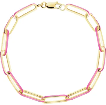 Náramek Zlatý náramek se smaltem - paper clip - AP537-2768