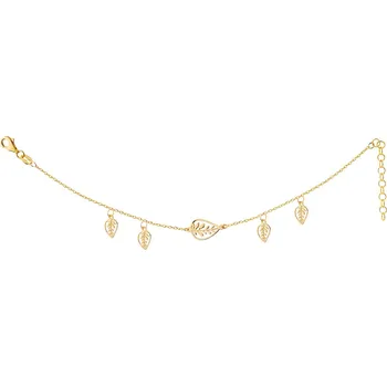 Náramek Pozlacený stříbrný náramek - listy - AP532-4957