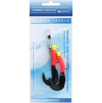 Mikado MOŘSKÝ NÁVAZEC - PILK TWIST JIGHEAD RIG 7.5cm-2x6g - ČERVENO/ČERNÝ - 1 ks