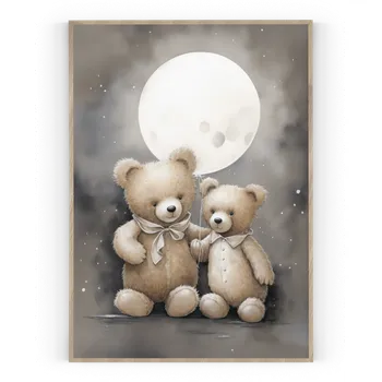 Plakát Plakát / Obraz Medvídci A4 - 21 x 29,7 cm Pololesklý saténový papír Bez okraje