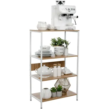 regál 4-policov regál, bílá/dub sonoma, SALVE