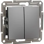 SCHNEIDER ELECTRIC ASFORA Ovládač tlačítkový dvojnásobný, bezšroubový, antracit