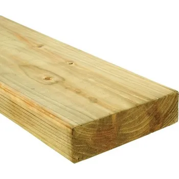 Terasové prkno Terasové prkno, borovice 25 x 130 mm - hladké, impregnované Délka prkna: 4 m