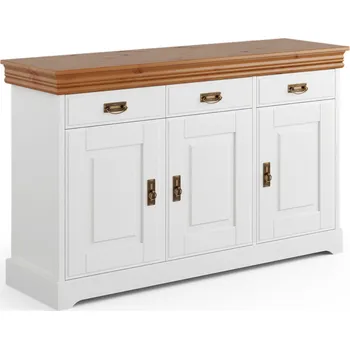 Komoda Massivo.cz Komoda Toskania 3.3, masiv, borovice, dekor bílá-medová