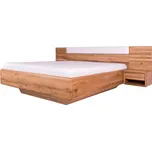 Manželská postel ARIA čelo rovné rozšířené s čalouněním, úložný prostor, 180 cm, dub nature