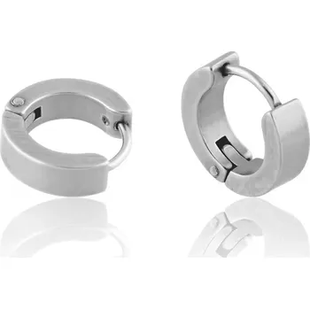 Náušnice Kruhové náušnice z oceli - hladké, stříbrná barva