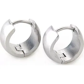 Náušnice Širší kruhové náušnice z oceli stříbrné barvy, zrcadlový lesk