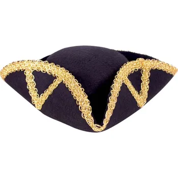 Karnevalový doplněk Amscan Pirátský klobouk černý se zlatým lemováním