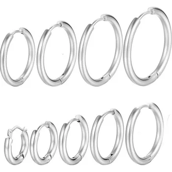 Šperk Kruhová náušnice z chirurgické oceli Kroužek stříbrný, Průměr 25 mm Impress Jewelry 210615144121