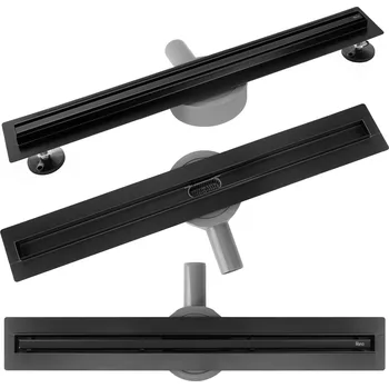 Rea Neox Slim Pro, sprchový odtokový žlab 90cm, černá matná, REA-G2711