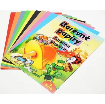 Barevný papír Složka barevných papírů A4, 9 listů, 80g/m2