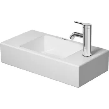 Umyvadlo Duravit Vero Air - Umývátko 50x25 cm, bez přepadu, otvor pro baterii vpravo, WonderGliss, bílá 07245000081
