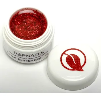 Topnails UV Gel barevný Glitter 5g Red
