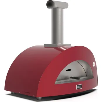 Příprava pizzy BANADOR pec ALFA - 3 PIZZE hybrid, barva antik červená
