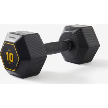 CORENGTH Činka na kruhový trénink a posilování 10 kg Dumbbell šestihranná ČERNÁ