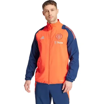 Pánská casual bunda Pánská prezentační bunda Adidas Manchester United 24/25 oranžová