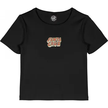 SANTA CRUZ triko - Foxy Stack Strip Front Black (BLACK)