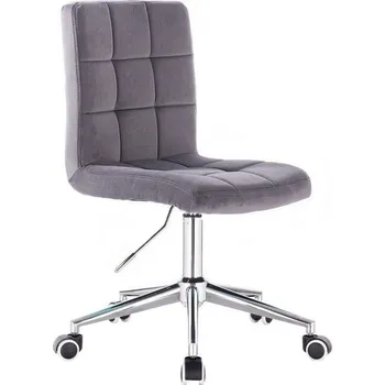 LuxuryForm DESIGN Kosmetická židle TOLEDO VELUR na stříbrné podstavě s kolečky - tmavě šedá