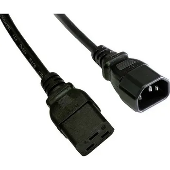 Elektrická zásuvka Akyga napájecí kabel [1x IEC C19 zásuvka 16 A - 1x IEC zástrčka C14 10 A] 1.80 m černá