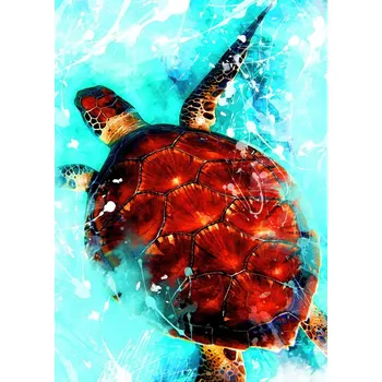 Plakát Plakát, Obraz - Tortoise animal art, Justyna Jaszke