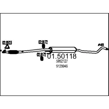 Auto-moto Střední tlumič výfuku MTS 01.50118