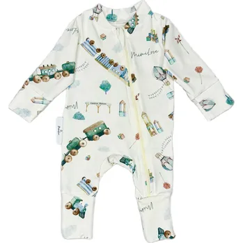 Kojenecký overall Mimilove Kojenecký bavlněný overal 0-3 měsíců Vláčky White
