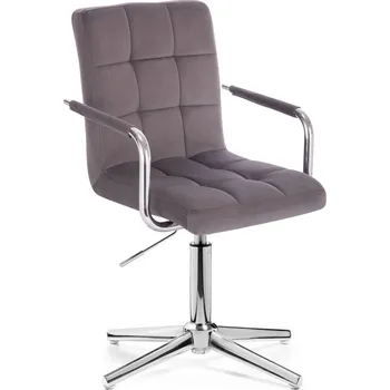 LuxuryForm DESIGN Kosmetická židle VERONA VELUR na stříbrném kříži - tmavě šedá