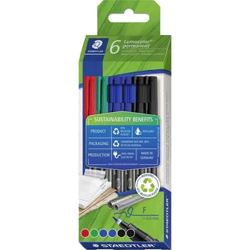 Staedtler popisovač fólií Lumocolor® permanent pen 318 318 C6-1 červená, modrá, zelená, černá