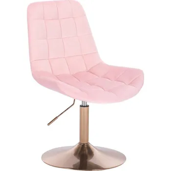 LuxuryForm DESIGN Kosmetická židle PARIS VELUR na zlatém talíři - světle růžová