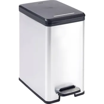 Odpadkový koš Curver DECO Bin 240639 odpadkový koš, 25 l, (š x v x h) 250 x 450 x 420 mm, stříbrná, černá, 1 ks