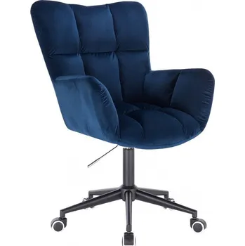 LuxuryForm DESIGN Kosmetické křeslo AURORA VELUR na černé podstavě s kolečky - modré