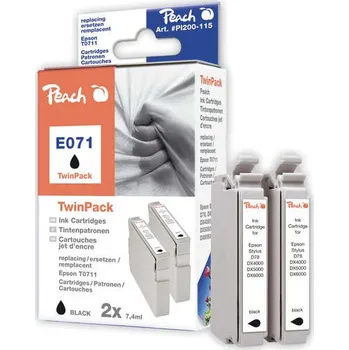 Počítač PEACH Epson Stylus E071, D78, black, T0711, TwinPack
