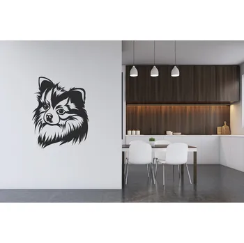 Samolepící dekorace Lepy.cz Samolepka na zeď Pejsek - Pomeranian Velikost (šířka x výška): 45x57cm, Barevná varianta: Světle růžová