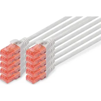 Počítačové příslušenství Digitus DK-1617-005-10 RJ45 síťové kabely, propojovací kabely CAT 6 U/UTP 0.50 m šedá 1 ks