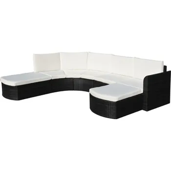 4dílná zahradní sedací souprava s poduškami polyratan černá Černý 43299