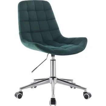 LuxuryForm DESIGN Kosmetická židle PARIS VELUR na stříbrné podstavě s kolečky - zelená