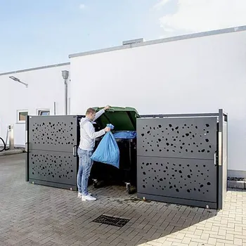 Zahradní stavba Přístřešek na kontejnery 1100 l Tomo, různé velikosti - 2 x 1100 l, se zadní stěnou