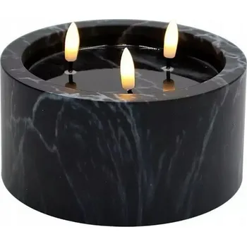 Vánoční dekorace Velká LED svíčka mramor 15×7,5cm