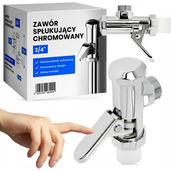 Ventil Splachovací nádržka tlačítko splachovače WC ventil 3/4 automat mosazný chrom stříbrný WO