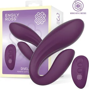 Vibrátor Engily Ross Divel Couples Toy with Remote Purple
