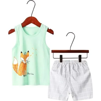 Dívčí pyžamo Dětské letní lehké PYŽAMO (kraťasy + tílko) Barva: 12, Velikost: 6-7 let (130cm)