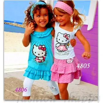 Komplet HELLO KITTY dívčí 98/110/122 modrá nebo růžová