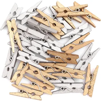 Dekorační minikolíčky 30 ks - zlaté a stříbrné