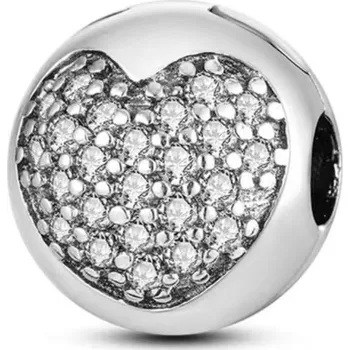 Přívěsek NUBIS® Stříbrný přívěsek korálek na náramek se srdíčkem - B0092